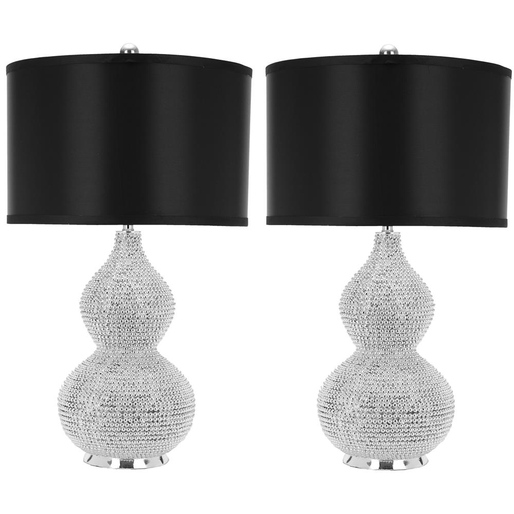 Safavieh LIT4014A NICOLE BEAD BASE SILVER NECK AND BASE TABLE LAMP